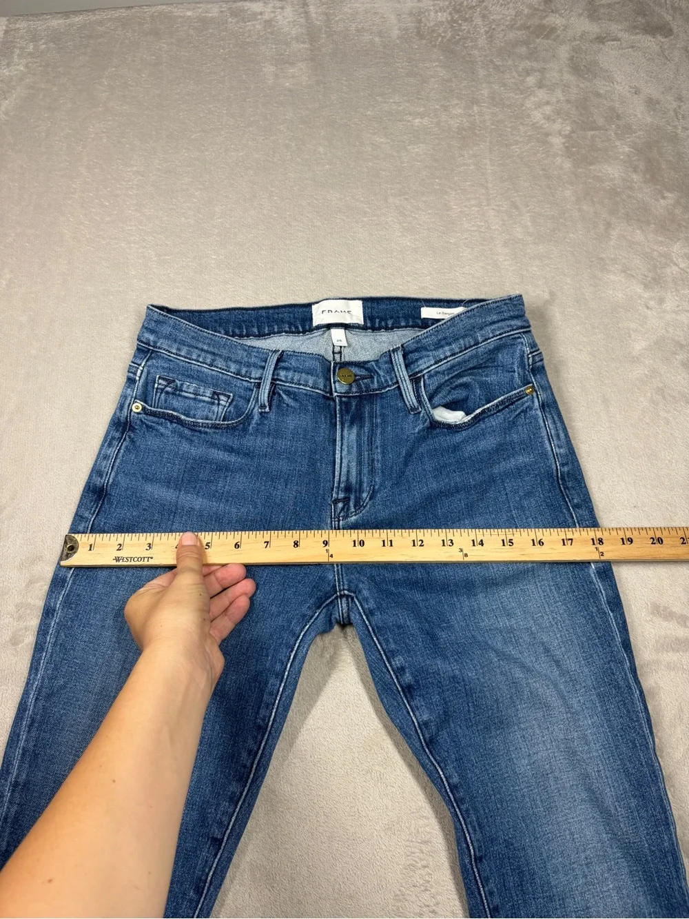 FRAME Le Garçon Rodeo Blue Cropped Denim Blue Jeans Size 25